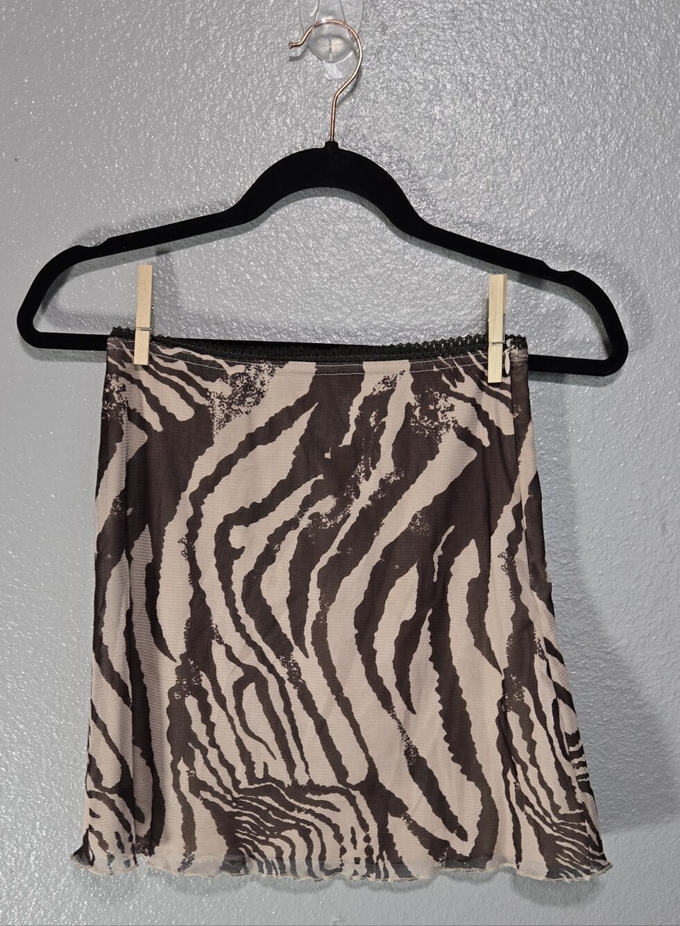 Princess Polly Brown and Cream Zebra-Print Mini Skirt